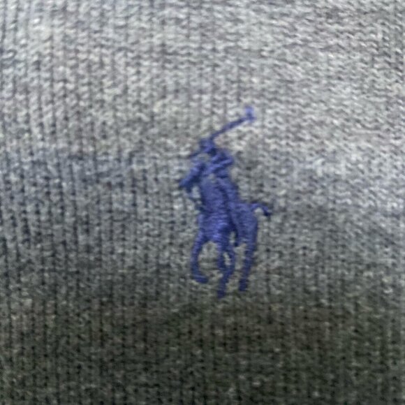 Polo by Ralph Lauren Cotton Shawl Collar Pullover Sweater Gray Size Medium - Picture 3 of 8
